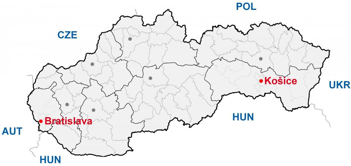 peta dari kosice, Slovakia