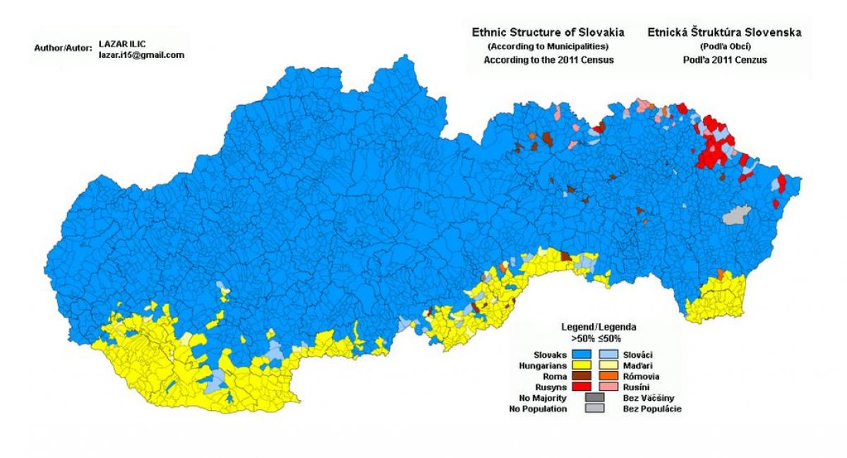 peta dari Slovakia etnis