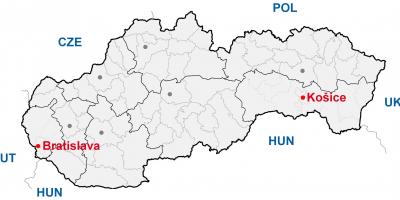 Peta dari kosice, Slovakia