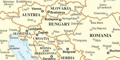 Peta Slowakia negara-negara sekitarnya