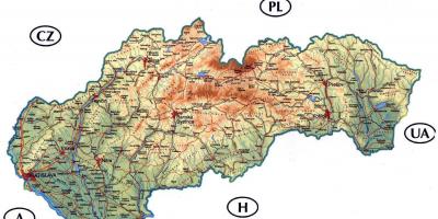 Peta rinci dari Slovakia